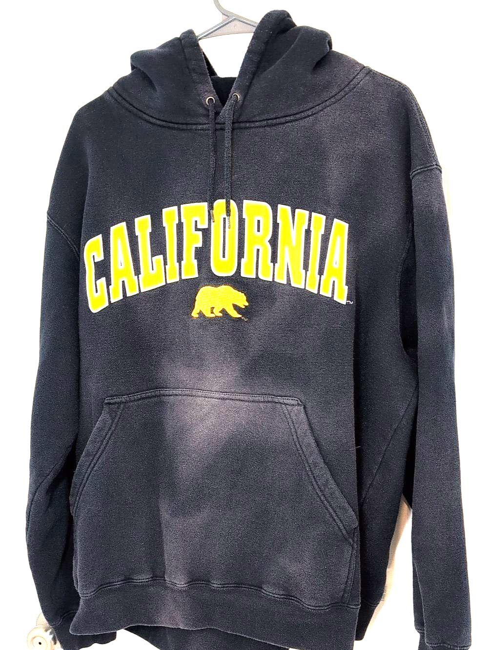 California Graphic Black Hoodie with Gold Bear Logo And Fade